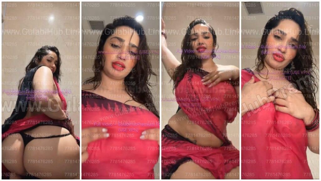 Aditi Mistry ~ Latest Exclusive Braless Shower Saree Live Full Clear Nipples
