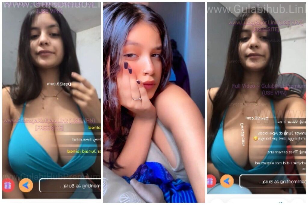 Shanaya Katiyan ~ Latest Blue Bikni Exclusive Live Super Hot And Sexy BIG CLEAVAGE
