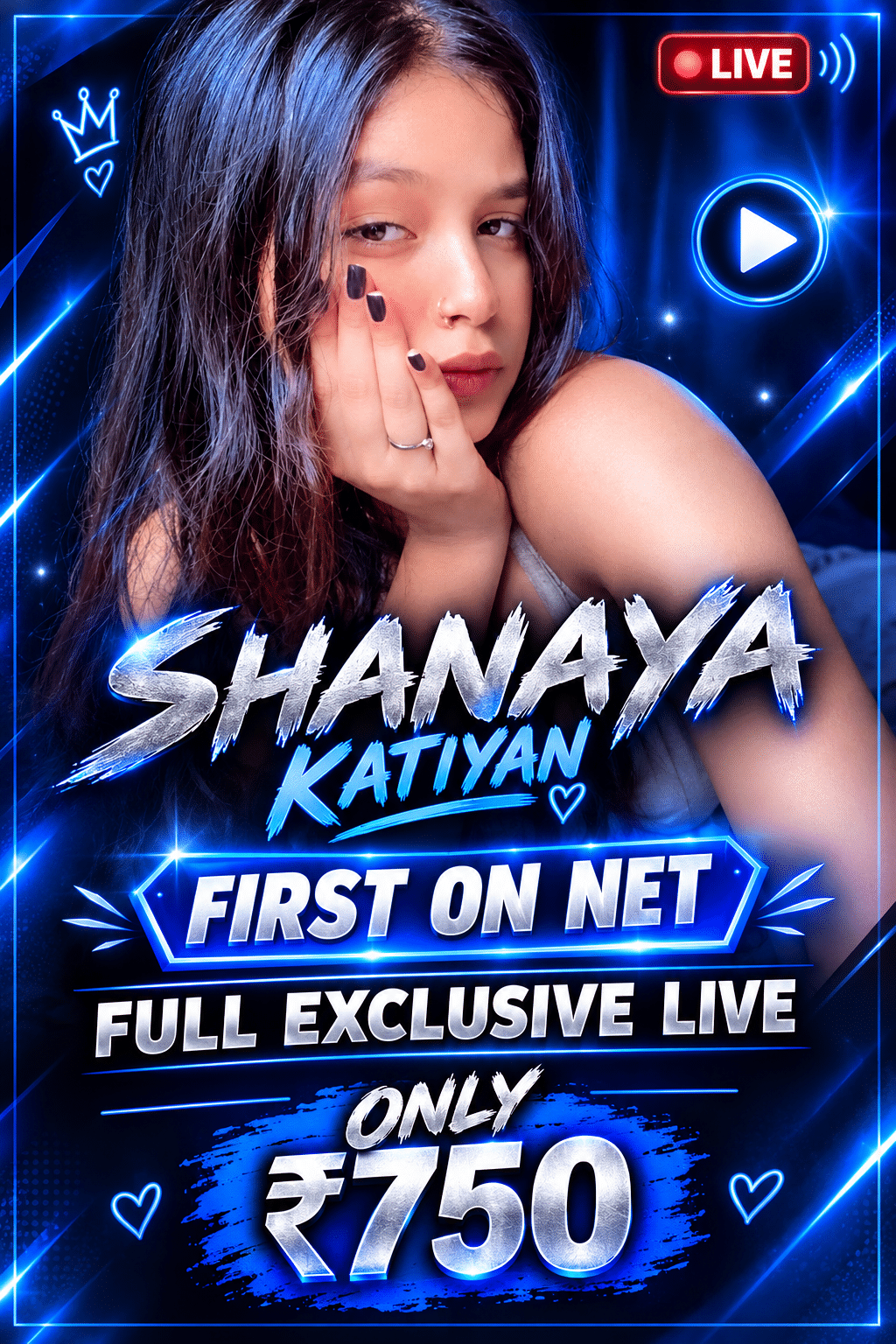 Shanaya Katiyan ~ Latest Blue Bikni Exclusive Live Super Hot And Sexy BIG CLEAVAGE